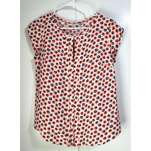 Boden Tops - Boden Women's Pleat Front Keyhole Floral Print Blouse SZ 6 Viscose